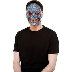 Smiffys Skeleton Mask, Light Up, Grey