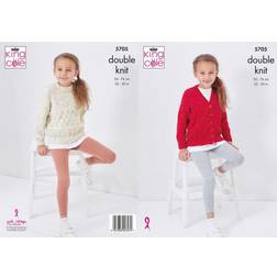 King Cole 5705 DK Pattern Girls Lace Cardigan & Sweater