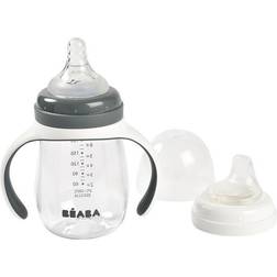 Beaba Trinklernbecher TWO-IN-ONE 210ml in mineral grey