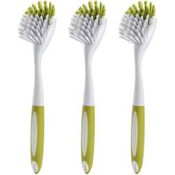 Scrub brush for dish kitchen sink pot with stiff yellow-green