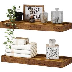 QEEIG Farmhouse Decor Small Wall Shelf 39.9cm 2pcs