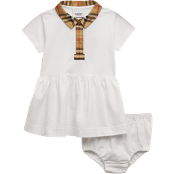 Burberry Baby Cotton Dress & Bloomers Set - White