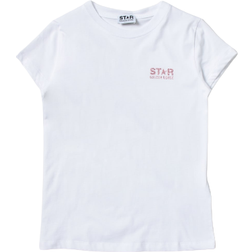 GOLDEN GOOSE Girl's Embelished Logo-Print T-shirt - White/Pink