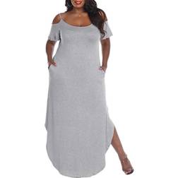 White Mark Lexi Maxi Dress Plus Size - Heather Grey