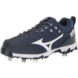 Mizuno Women's 9-Swift Low Metal Softball Cleats Navy/White Navy/White