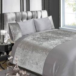 Rapport Luxury Crushed Panel King Duvet Cover Silver