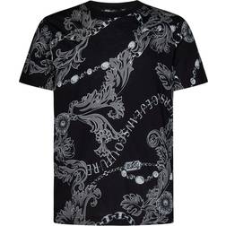Versace Baroque Print Chain T-shirt - Black