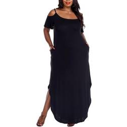 White Mark Lexi Maxi Dress Plus Size - Black