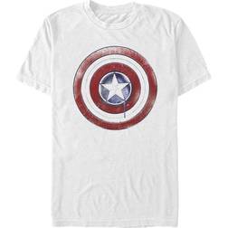 Marvel Men's Paint Shield Short Sleeve Crew T-shirt - White