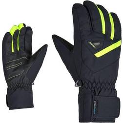 Ziener Men's Gary As Ski Gloves - Black/Poison Yellow