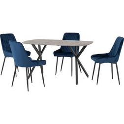 SECONIQUE Sapphire Blue Velvet Athens Kitchen Chair