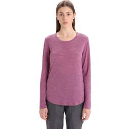 Icebreaker Women's Merino Sphere II Long Sleeve T-Shirt Go Berry Heather Tencel/Merino Wool Go Berry Heather