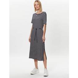 Tommy Hilfiger Kleid für den Alltag Stripe WW0WW37837 Dunkelblau Regular Fit