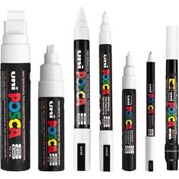 Posca white full set of 7 pens pc-17k, pc-8k, pc-5m, pc-3m, pc-1m, pc-1mr