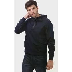 C.P. Company Men's 1/4 zip hooded sweatshirt in blue