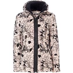 Roman Flocked Zip Through Padded Coat - Pink