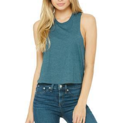 Bella+Canvas Women's 6682 Racerback Cropped Tank - Heather Deep Teal