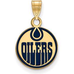 LogoArt Women's Edmonton Oilers Gold Plated Enamel Pendant