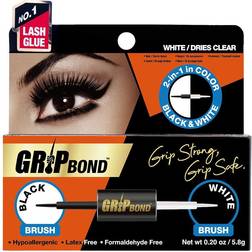 Ebin york grip bond eyelash adhesive dual brush, blackdark & whiteclear