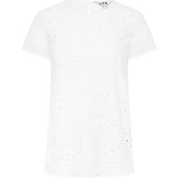 LTS Broderie Anglaise Front Top - White