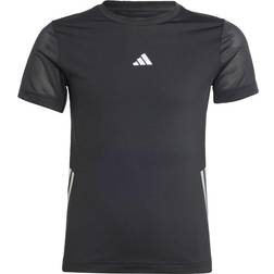 Adidas Junior Aeroready 3-Stripes Tee - Black/White/Grey Four (IK3100)