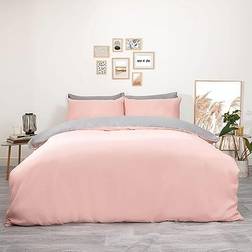 Brentfords Plain Dye Duvet Cover Grey, Pink (198x198cm)