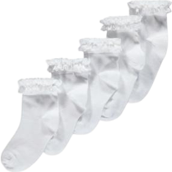 George for Good Lace Trim Ankle Socks 5-pack - White