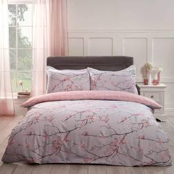 Dreamscene Spring Blossoms Duvet Cover Pink, Grey (198x198cm)