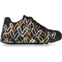 Skechers Junior JGoldcrown Uno Lite Metallic Love - Black/Gold