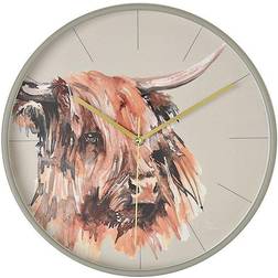 Naturecraft Meg Hawkins Highland Cow Dial Round Wall Clock