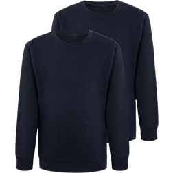 AWDis Kid's Academy Crew Neck Raglan School Sweatshirt 2-pack - Navy