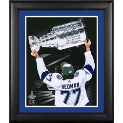 Victor Hedman Tampa Bay Lightning Autographed Framed x 2020 Stanley Cup Champions Raising Cup Spotlight