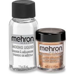 Mehron Makeup Metallic Powder .17 oz with Mixing Liquid 1 oz COPPER