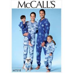 McCalls Family Onesies Sewing Pattern M7518 S-XL
