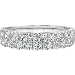 Charles & Colvard Two Row Band Ring - White Gold/Diamonds