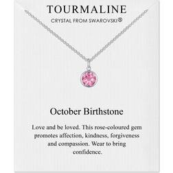 Jones October tourmaline birthstone necklace created with zircondiaÂ crystals