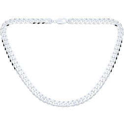 Bling Jewelry Solid Cuban Curb Link Chain - Silver