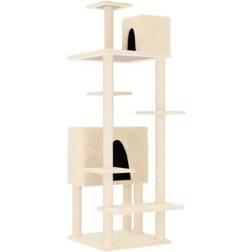 vidaXL Cat Tree with Scratching Posts Cream Cream