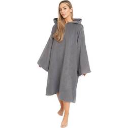 Brentfords Adult Poncho Oversized Hooded Bath Towel Black