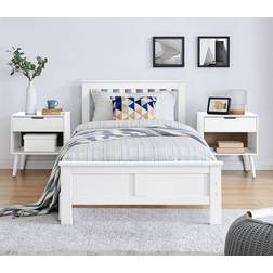 Furniturebox Azure Modern Solid Pine White Bed 105x200cm