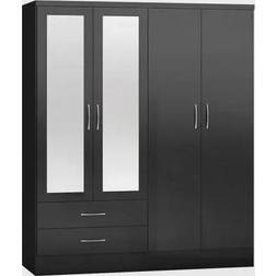 SECONIQUE Nevada Black Gloss Wardrobe 154x183cm