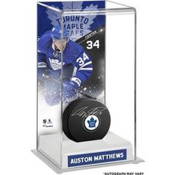 Auston Matthews Toronto Maple Leafs Autographed Hockey Puck with Deluxe Tall Case