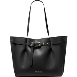 Michael Kors Emilia Large Pebbled Leather Tote Bag - Black