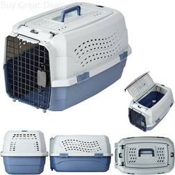 Amazon Basics 2-door top load hard-sided dog cat kennel travel carrier