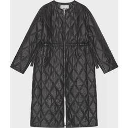 Ganni Shiny Long Quilted Shell Coat