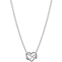 Pandora Infinity Heart Choker Necklace - Silver/Transparent