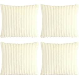 Sienna Ribbed Soft Fleece Cushion Cover White