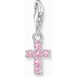 Thomas Sabo Silver CZ Pink Cross Charm