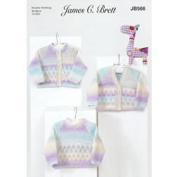 James Brett JB566 DK Knitting Pattern Baby Cardigan & Sweater