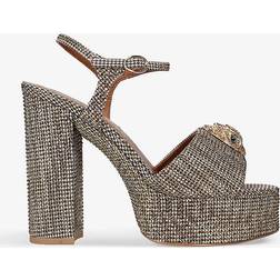 Kurt Geiger London Kensington Platform Embellished Sandals, Beige